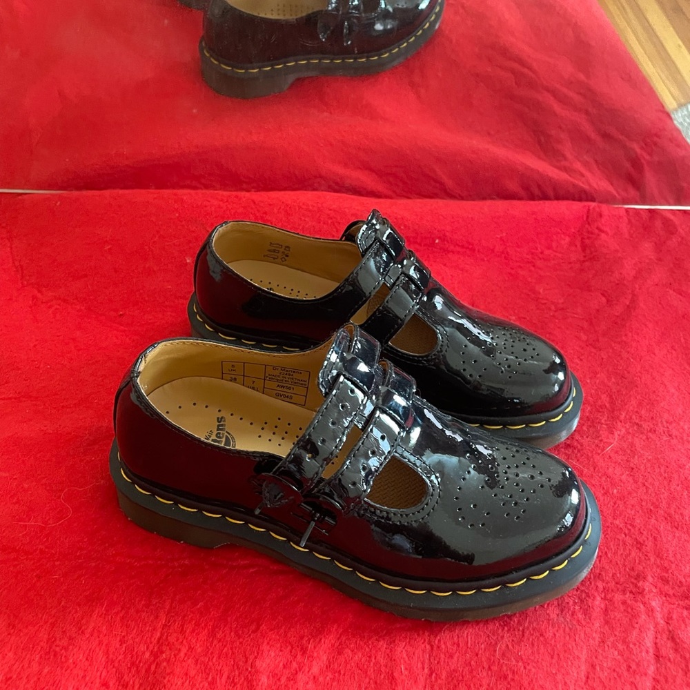 black patent leather mary janes from dr martens